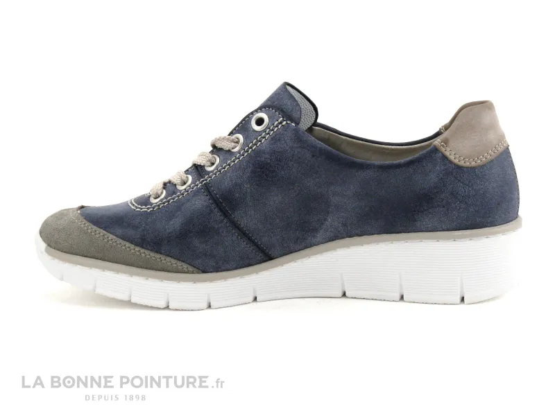 Achat chaussures Rieker Femme Chaussure basse / Derby, vente Rieker 53721-41 - Dust Jeans Steel - Chaussure basse bleue - Femme