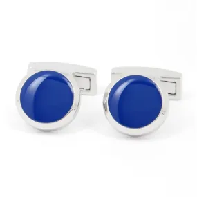 Boutons de manchette ronds bleus Montreux II