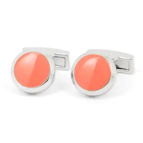 Boutons de manchette ronds corail Montreux II