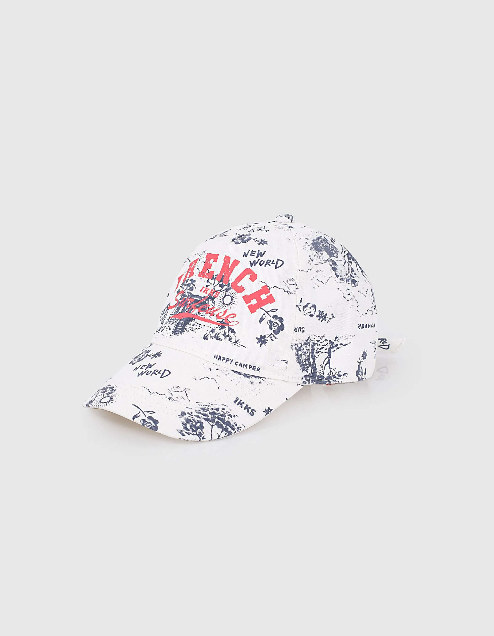 Casquette écrue imprimé toile de Jouy fille