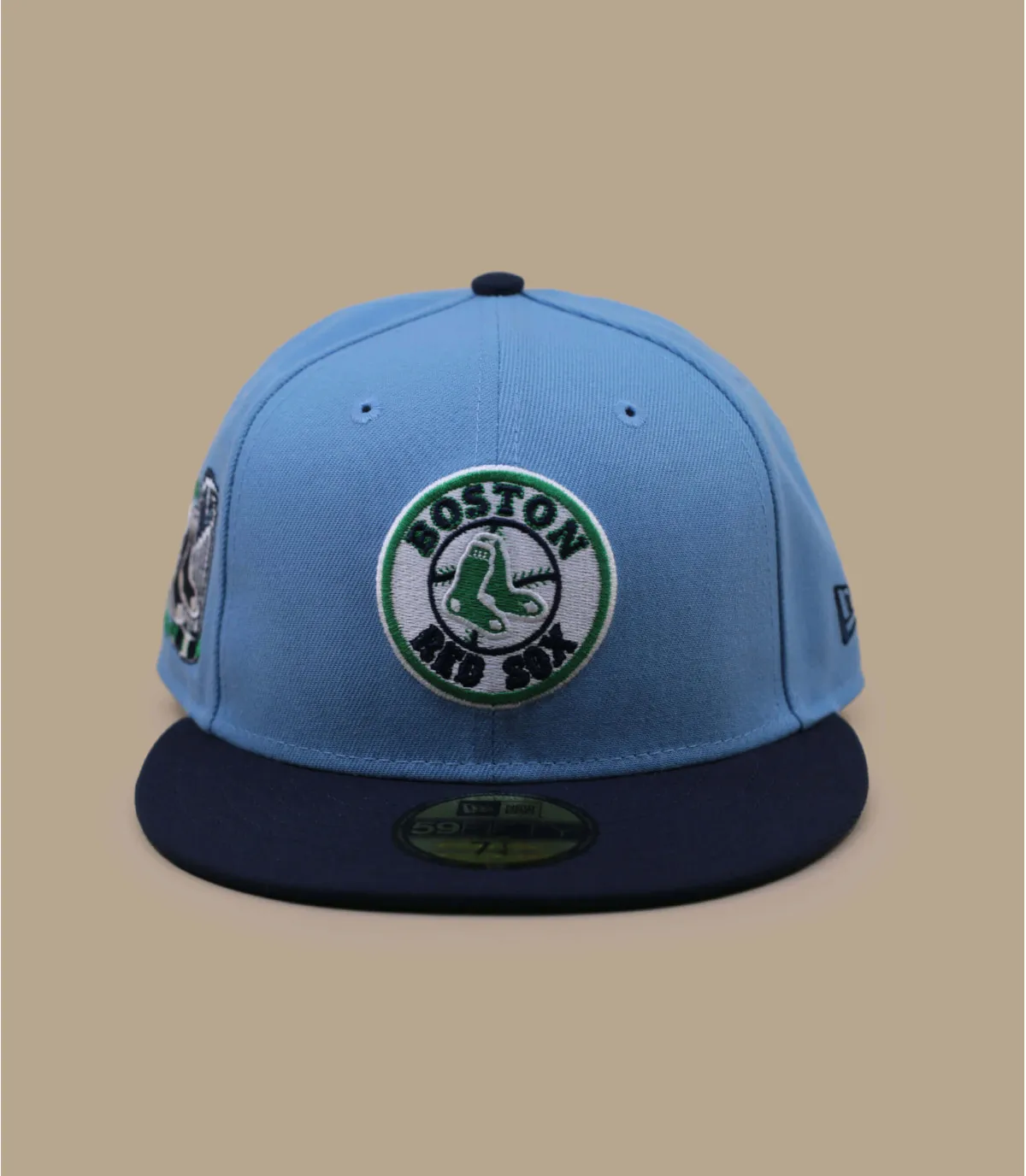 Casquette fitted bleue Boston - Side Patch 59Fifty Boston Red Sox sky ocean navy New Era : Headict