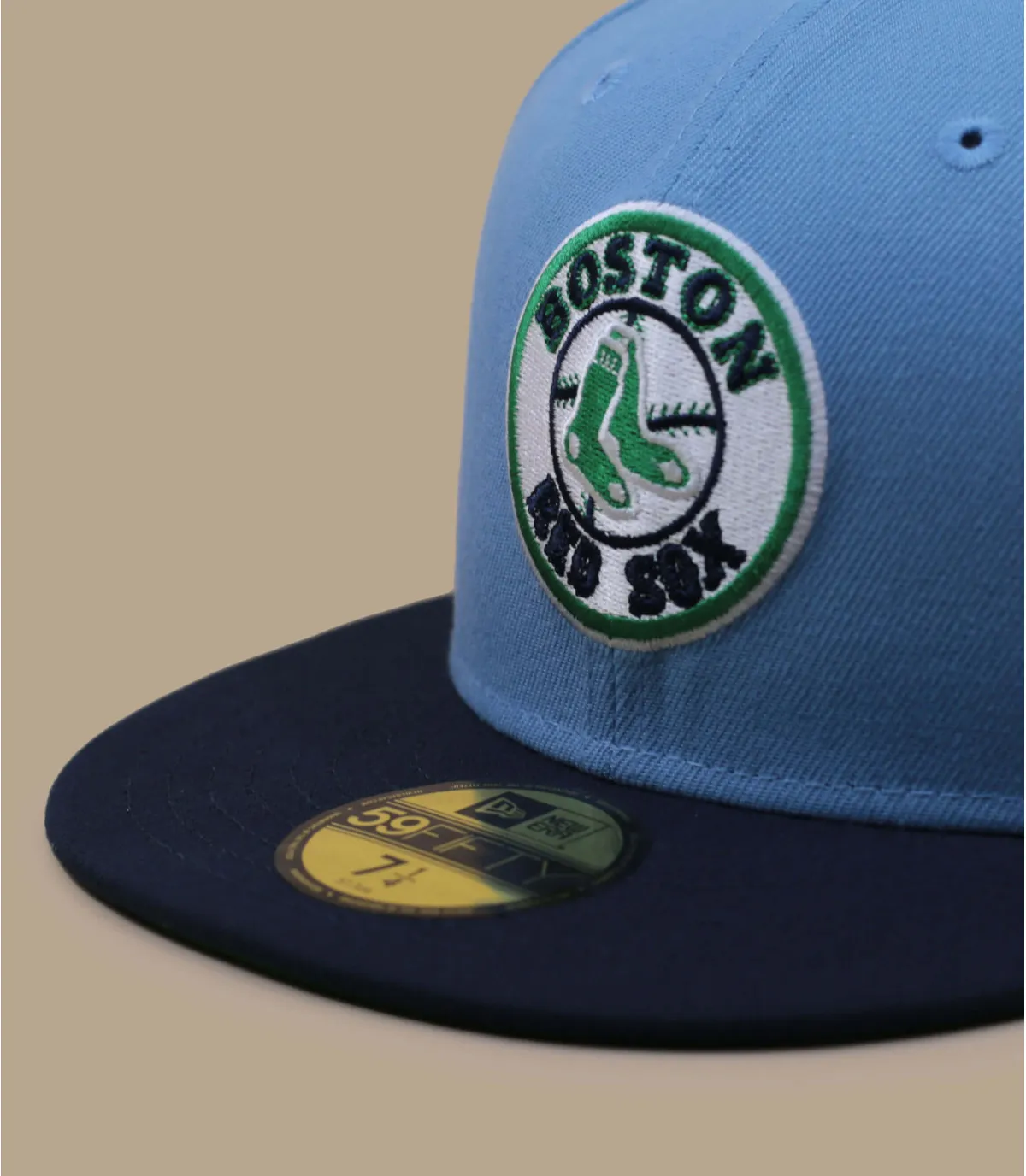 Casquette fitted bleue Boston - Side Patch 59Fifty Boston Red Sox sky ocean navy New Era : Headict