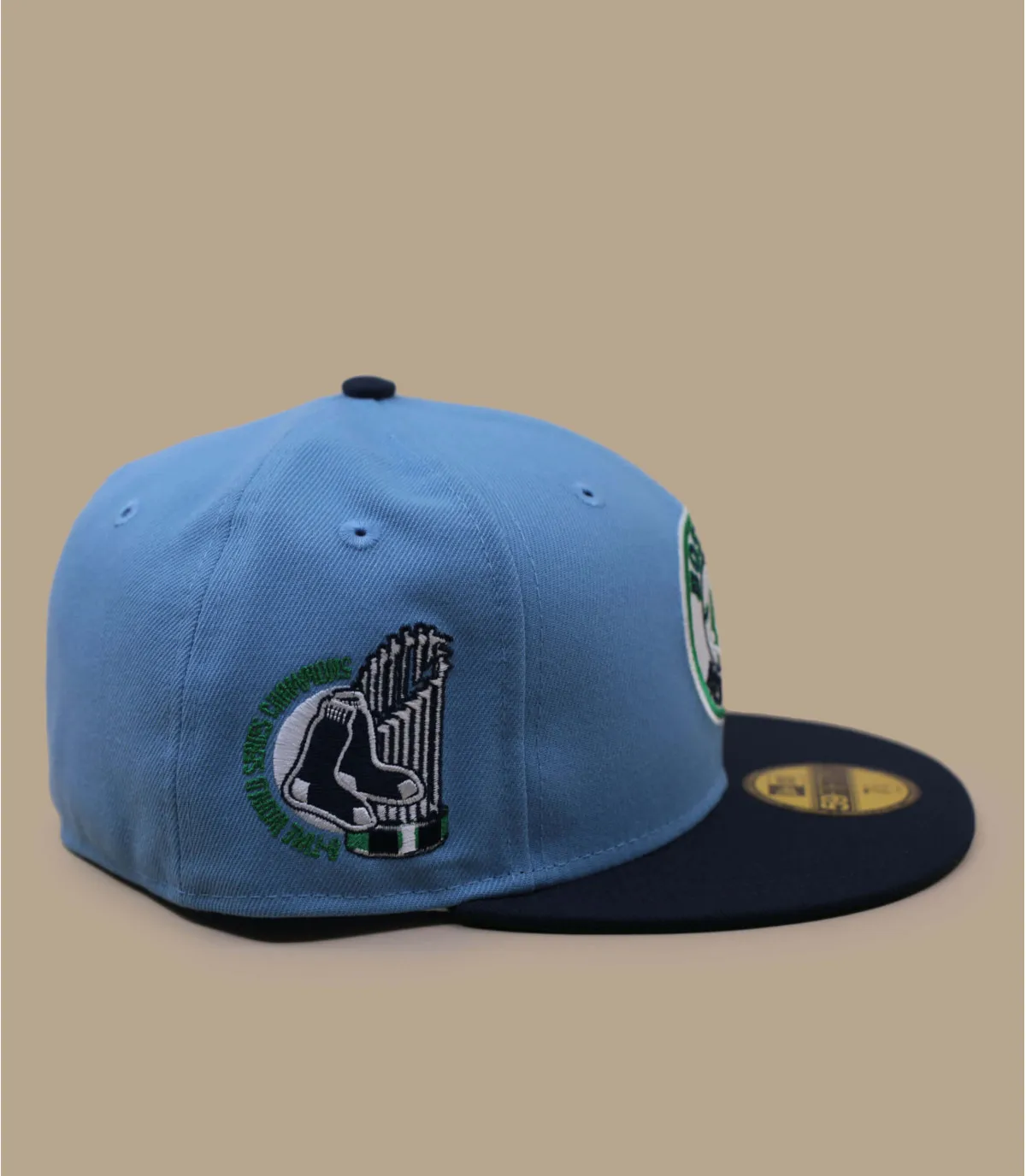 Casquette fitted bleue Boston - Side Patch 59Fifty Boston Red Sox sky ocean navy New Era : Headict