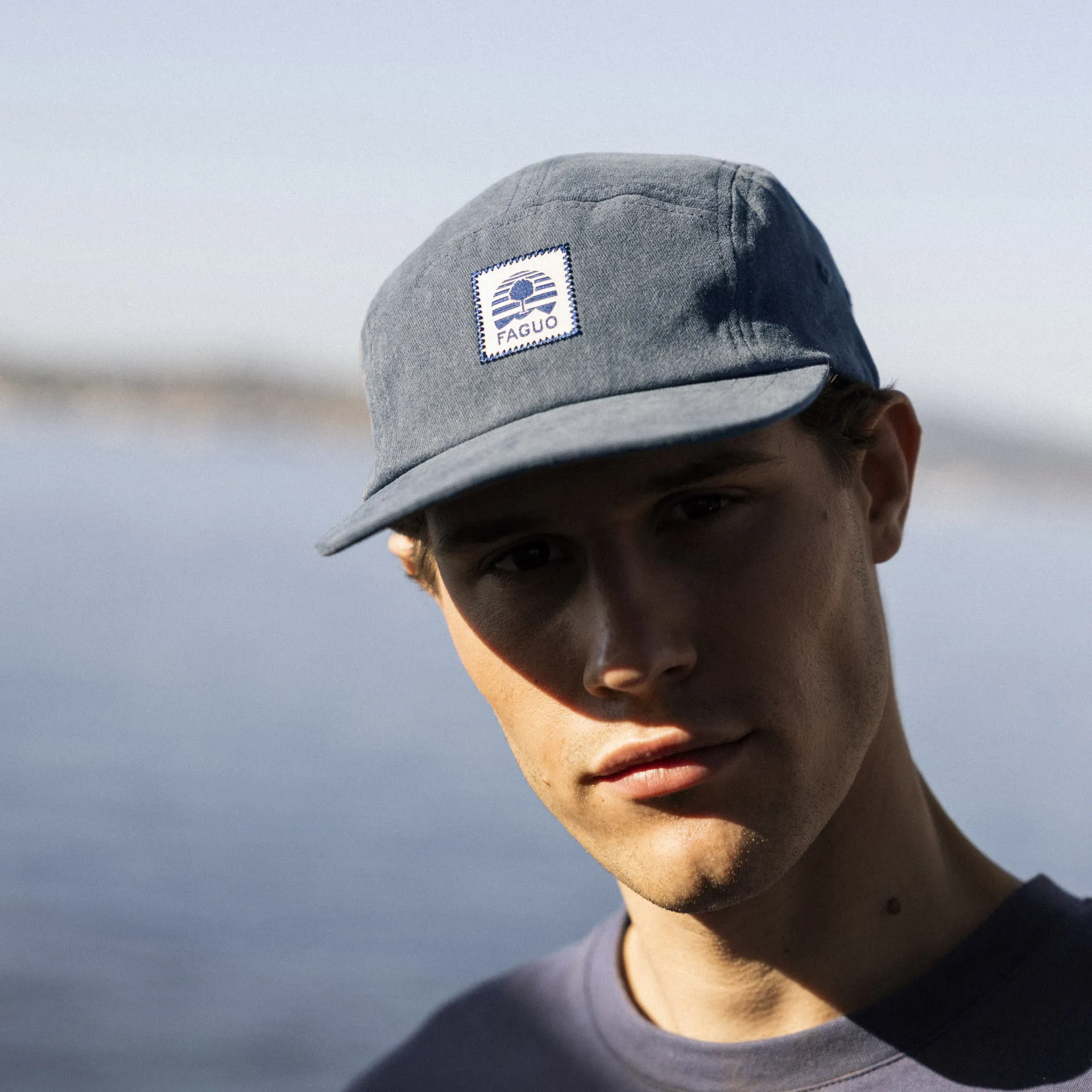 Casquette visière plate bleue 5 PANEL CAP - FAGUO