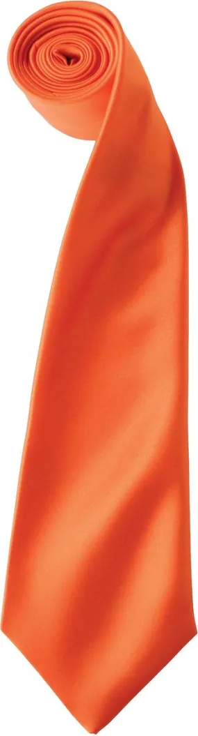 Cravate satin unie - PR750 - orange 