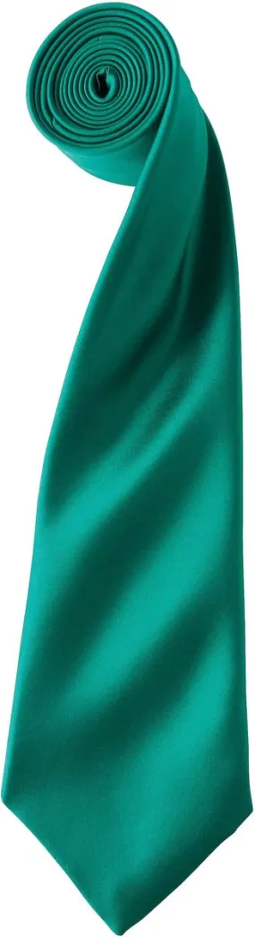 Cravate satin unie - PR750 - vert émeraude 