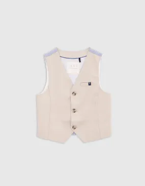 Gilet de costume cérémonie beige garçon