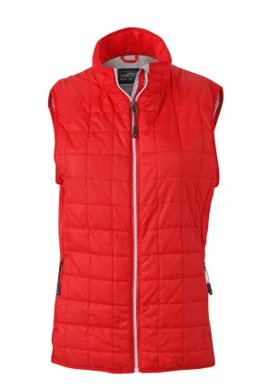 Gilet hybride sans manches molletonné - JN1113 - rouge - Femme 