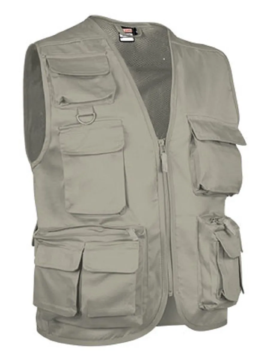 Gilet reporter multipoches sans manches - SAFARI - beige 