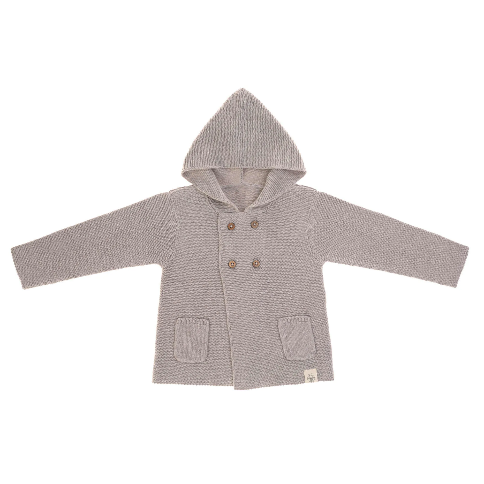 Gilet tricoté à capuche pour bébé, Garden Explorer gris | Lässig