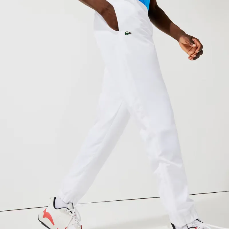 PANTALON DE SURVÊTEMENT UNI LACOSTE SPORT EN TISSU LEGER BLANC