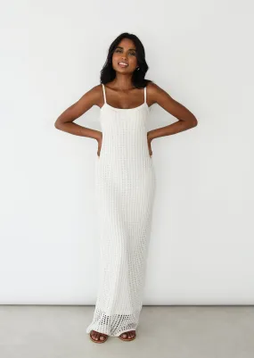 Robe longue en maille crochet